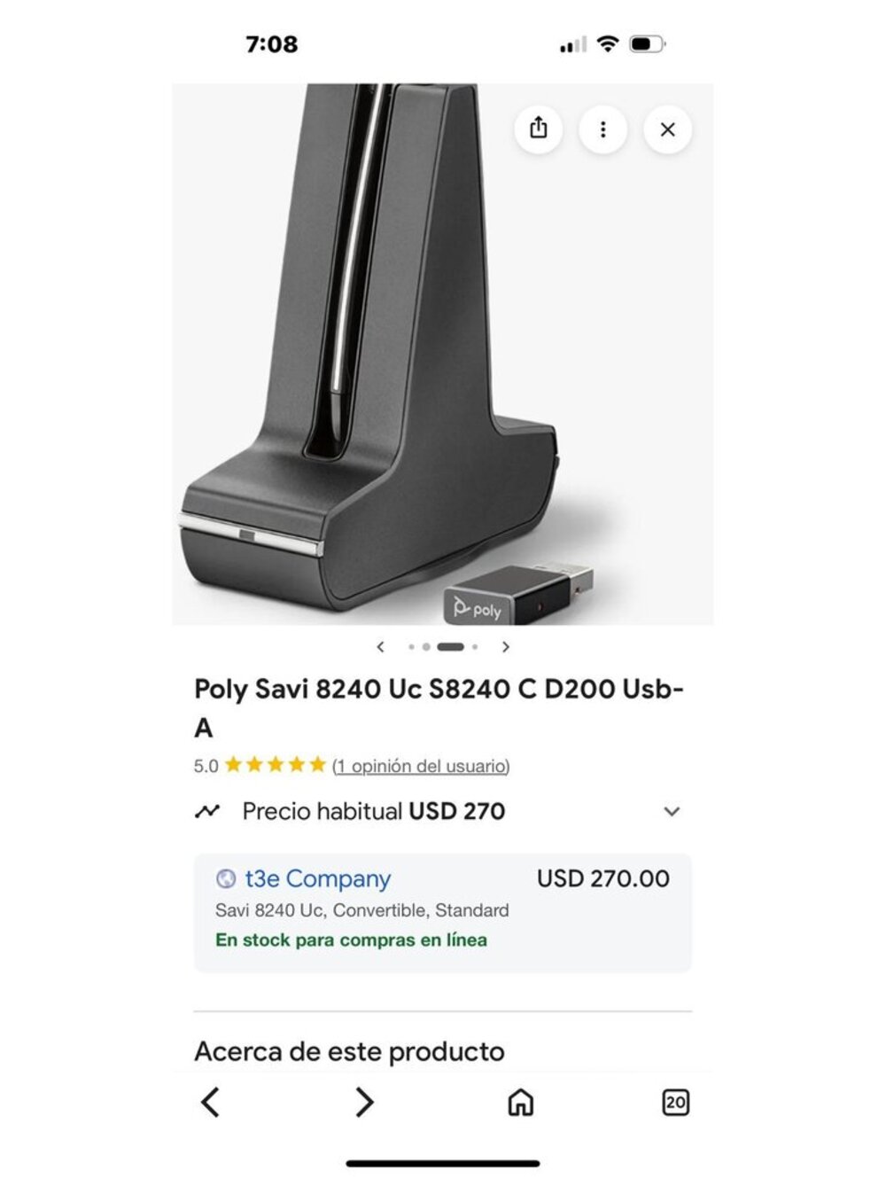 Poly Savi 8240 UC S8240 C D200 USB Headset - Picture 4 of 11